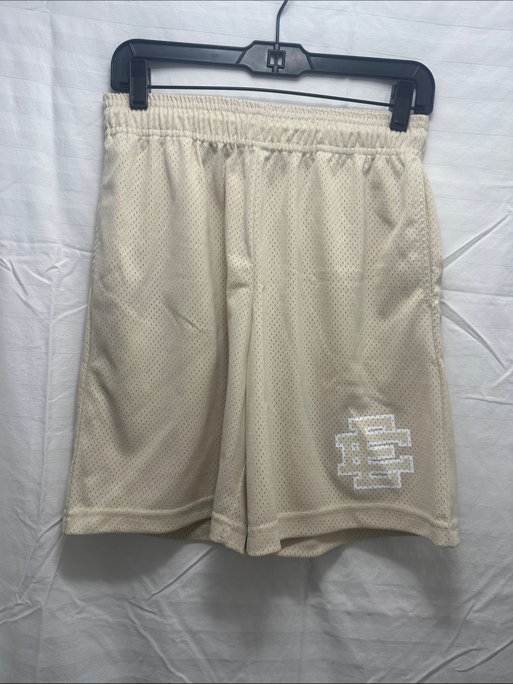 Men's Beige Mesh Athletic Shorts